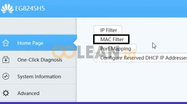 Pilih MAC Filter