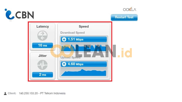 Hasil Cek Speedtest Wifi CBN